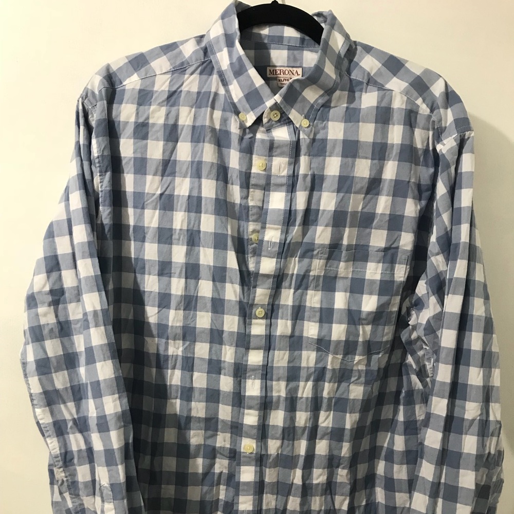Merona Blue Checkered dress shirt